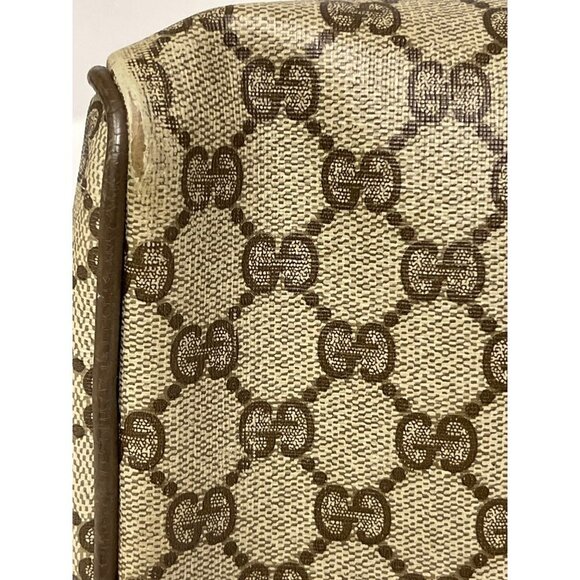 Vintage Gucci GG Supreme Boston Bag Sherry Line Handbag Logo PVC Leather - Picture 7 of 16